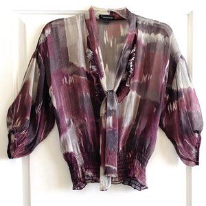 TwentyOne | Women's Blouse with Voluminous Sleeves | Ruffle + Tie Front …